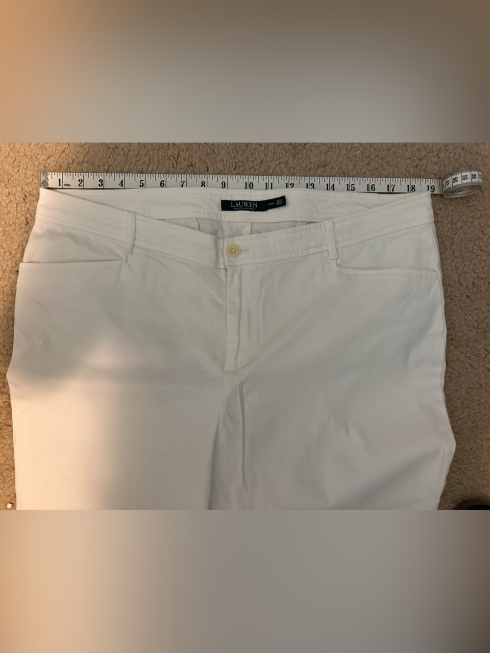Lauren Ralph Lauren White Cropped Pant - Picture 4 of 5